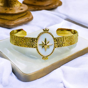 Bracelet "ANAÏS" acier adaptable avec Nacre naturelle