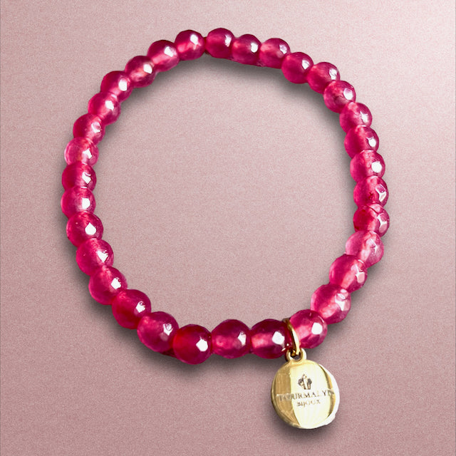 bracelet femme pierre agate rose bijoux tendance - breloque