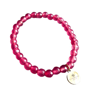 bracelet femme pierre agate rose bijoux tendance - fond blanc