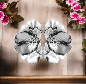 Boucles d'oreilles "MAJESTUEUSE" en acier inoxydable argenté