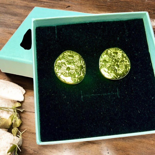Boucles d'oreilles "INSPIRANTE" dorées en acier inoxydable