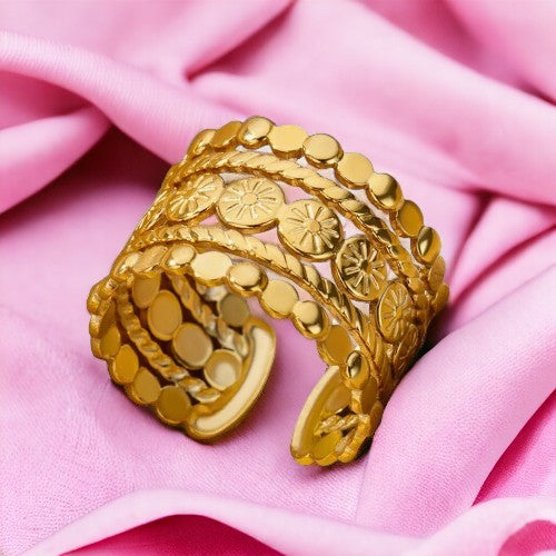 bague-femme-acier-inoxydable-ciselee-5-rangs-tourmalyn-bijoux