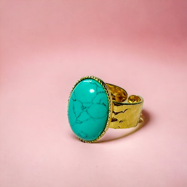 bague-femme-doree-or-fin-pierre-turquoise-tourmalyn-bijoux