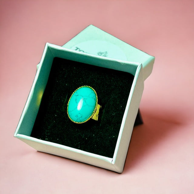bague-femme-doree-or-fin-pierre-turquoise-tourmalyn-bijoux