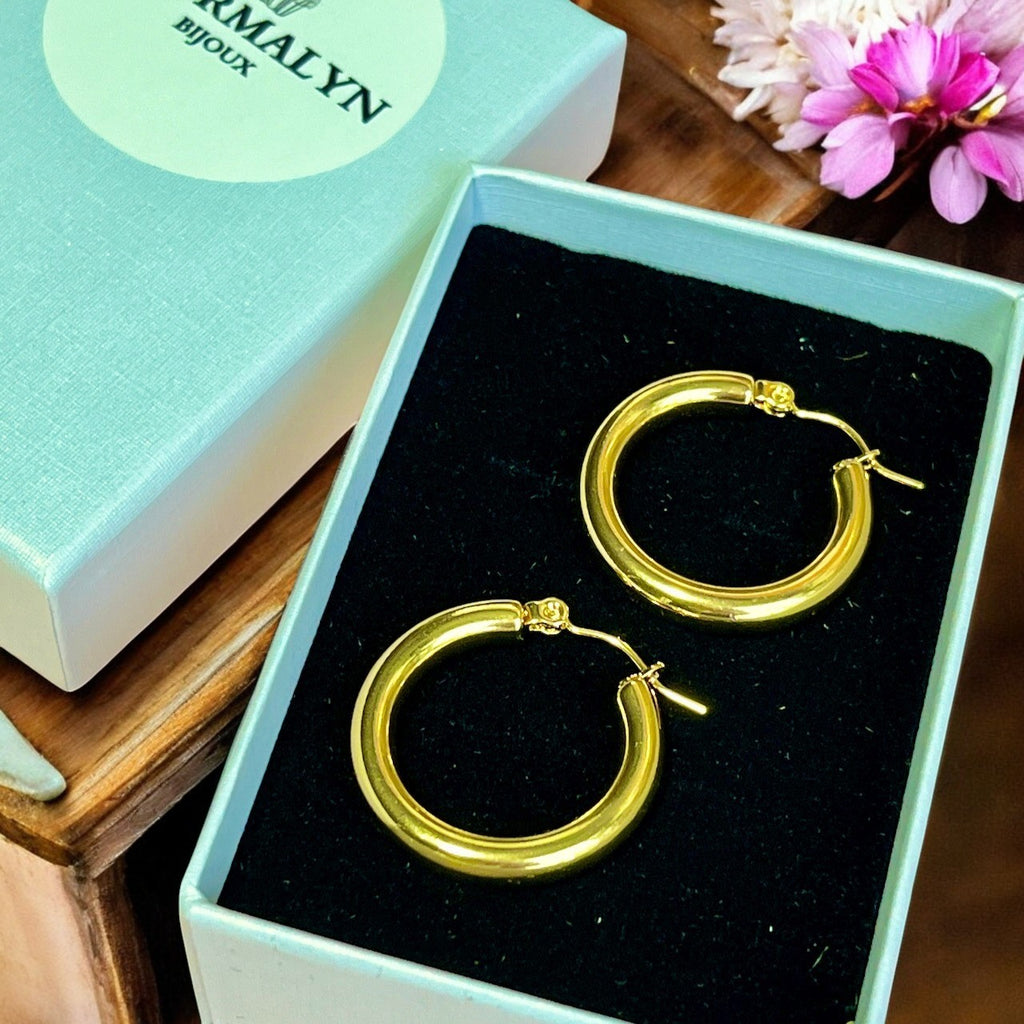 Boucles d'oreilles "MARITZA" en acier inoxydable