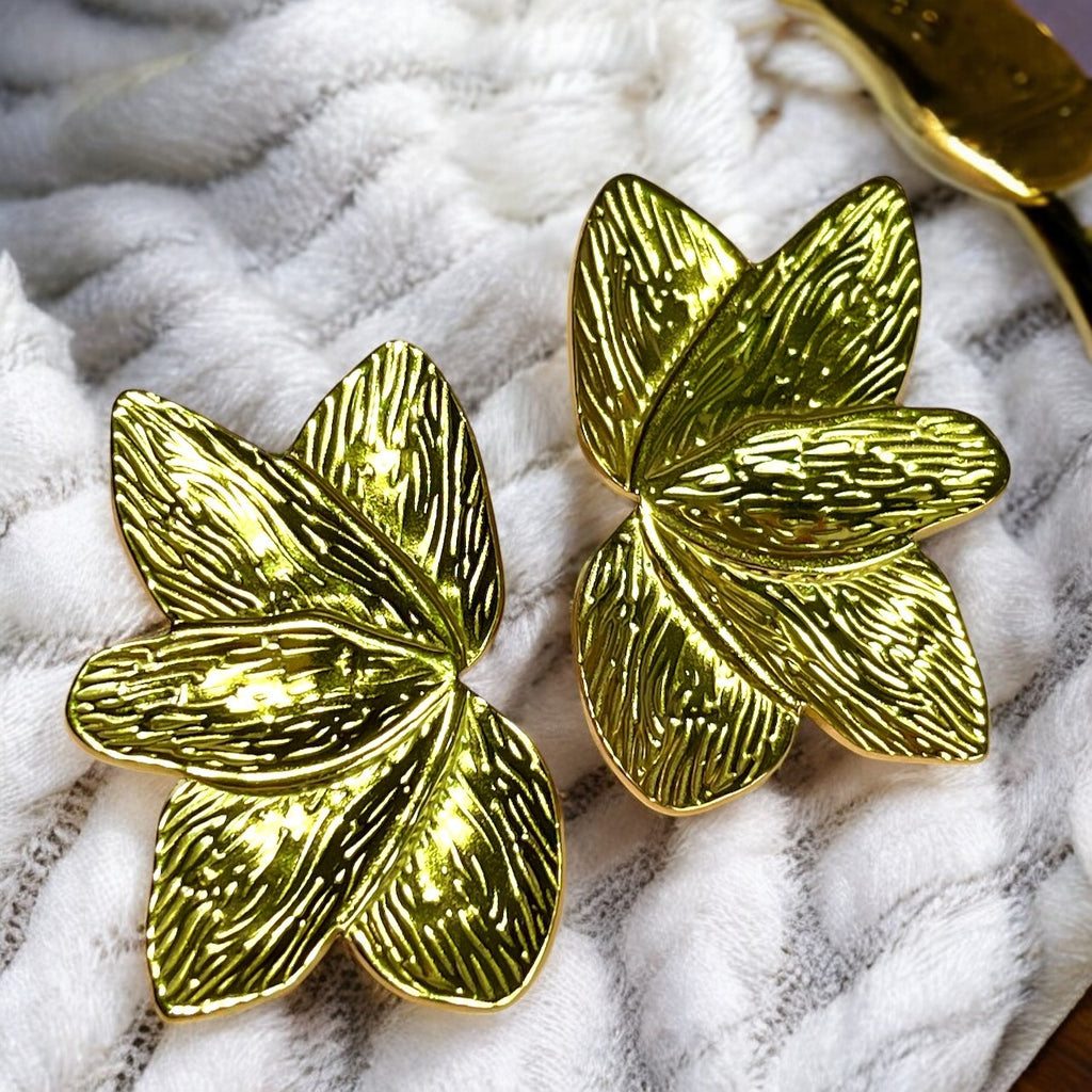 Boucles d'oreilles "ORCHIDS" en acier inoxydable