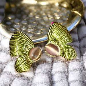 Boucles d'oreilles "GISELE" en acier inoxydable et agate