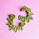 boucles acier inoxydable femme forme plume tourmalyn bijoux - fond rose