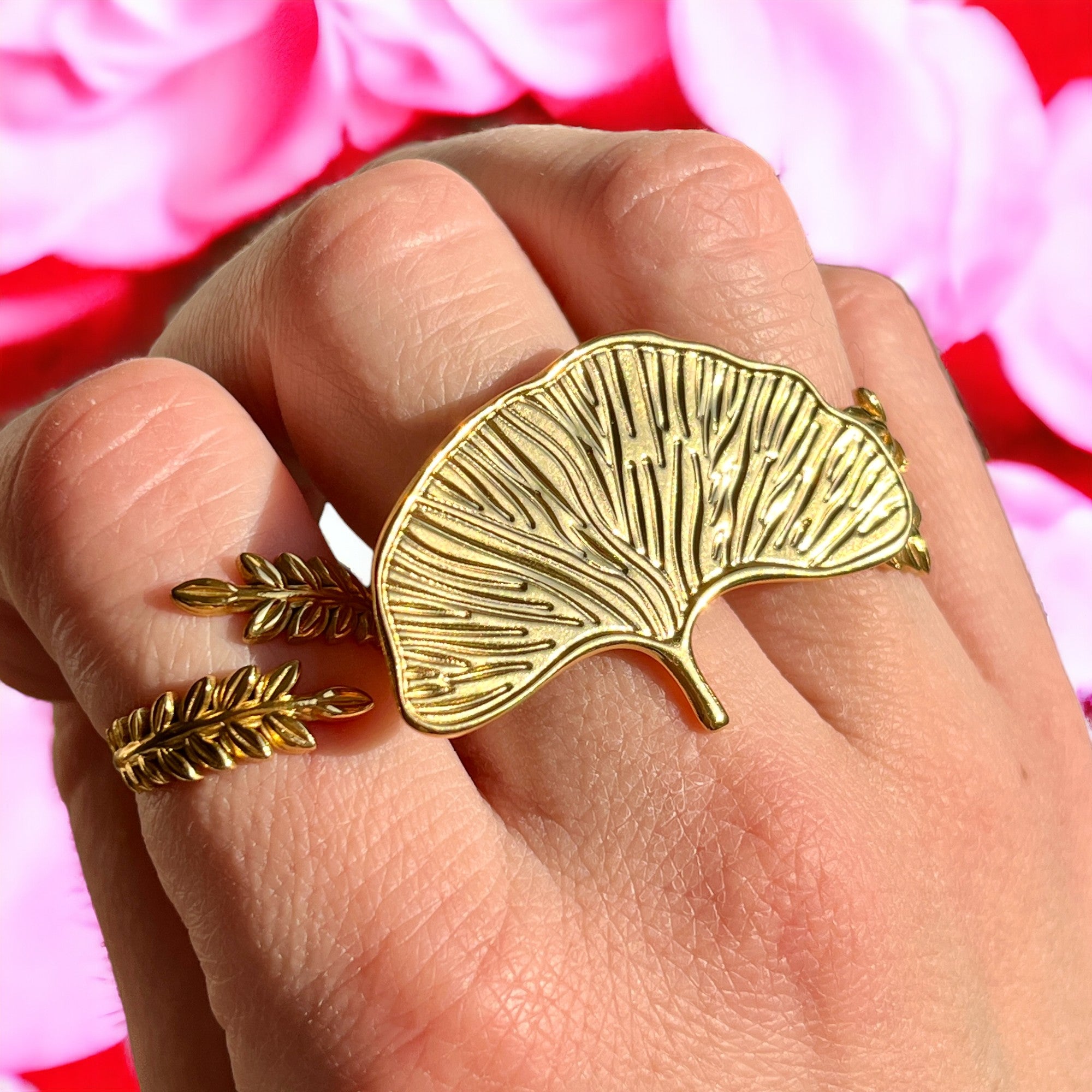 bague-femme-acier-inoxydable-gingko-tourmalyn-bijoux