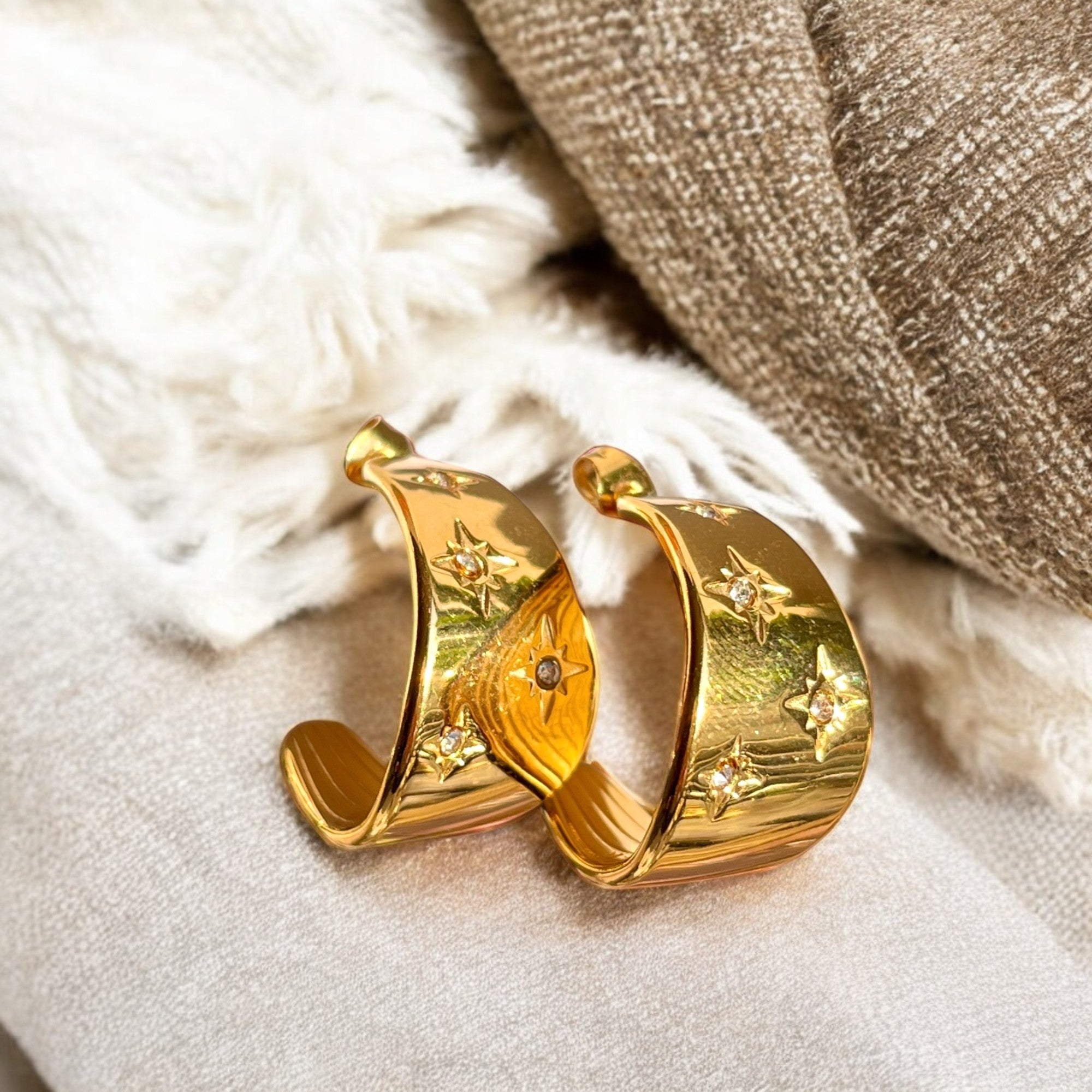 Boucles d'oreilles "TYRA" en acier inoxydable