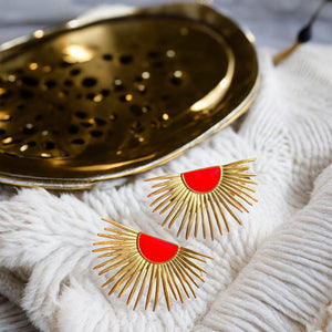 Boucles d'oreilles "SOLEIL" en acier inoxydable