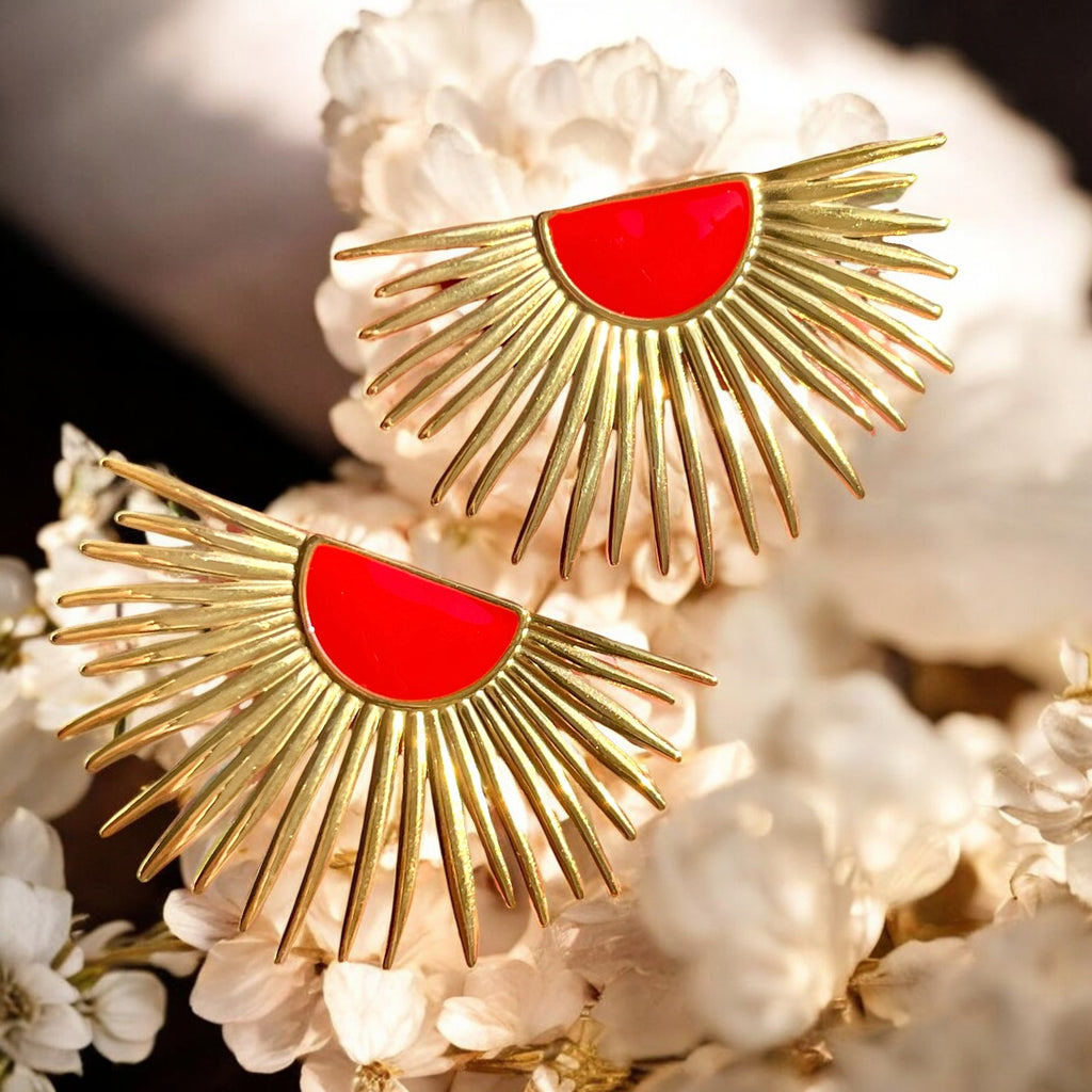Boucles d'oreilles "SOLEIL" en acier inoxydable