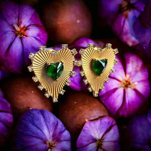 Boucles d'oreilles "ORPHEE" en acier inoxydable doré