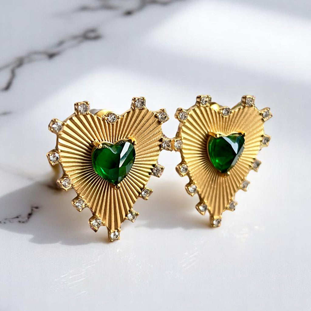 Boucles d'oreilles "ORPHEE" en acier inoxydable doré