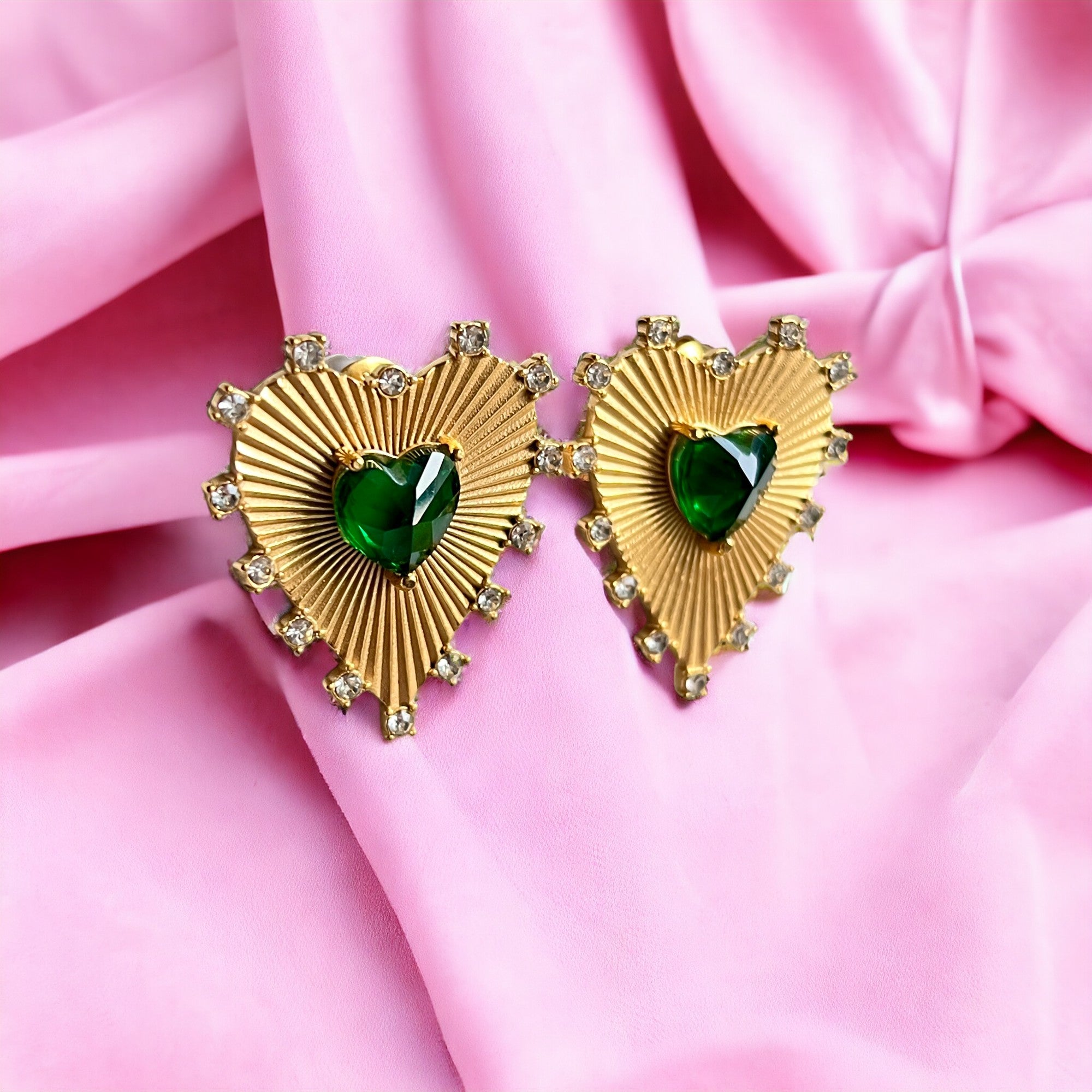 Boucles d'oreilles "ORPHEE" en acier inoxydable doré
