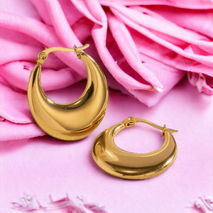 Boucles d'oreilles "STELLINE" en acier inoxydable doré