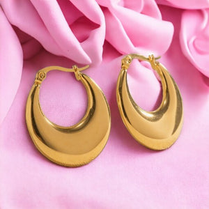 Boucles d'oreilles "STELLINE" en acier inoxydable doré