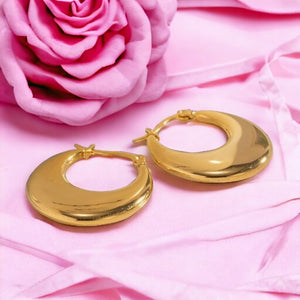 Boucles d'oreilles "STELLINE" en acier inoxydable doré