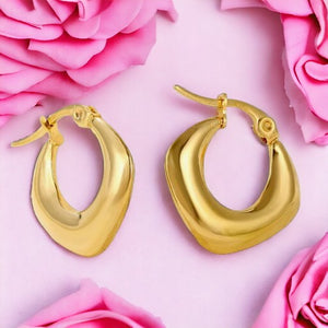 Boucles d'oreilles "LUMENA" en acier inoxydable doré