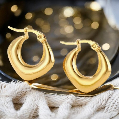 Boucles d'oreilles "LUMENA" en acier inoxydable doré