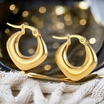 Boucles d'oreilles "LUMENA" en acier inoxydable doré