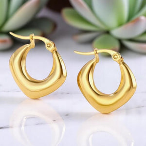 Boucles d'oreilles "LUMENA" en acier inoxydable doré