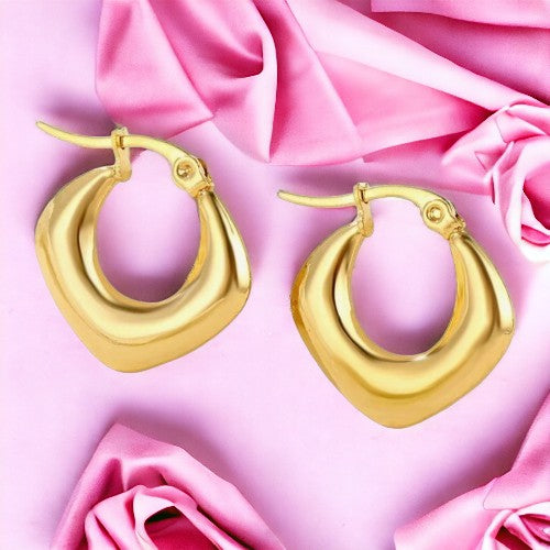 Boucles d'oreilles "LUMENA" en acier inoxydable doré