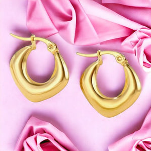 Boucles d'oreilles "LUMENA" en acier inoxydable doré