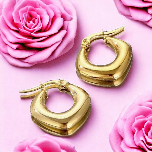 Boucles d'oreilles "LUMENA" en acier inoxydable doré