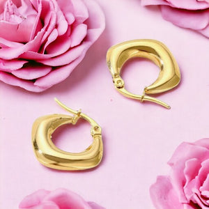 Boucles d'oreilles "LUMENA" en acier inoxydable doré