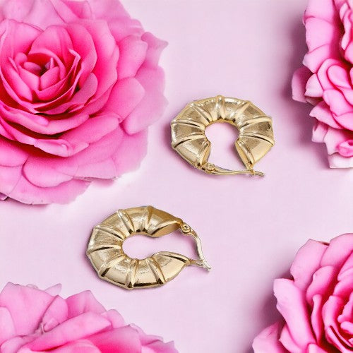 Boucles d'oreilles "ASTERIA" en acier inoxydable doré