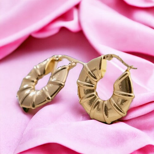 Boucles d'oreilles "ASTERIA" en acier inoxydable doré