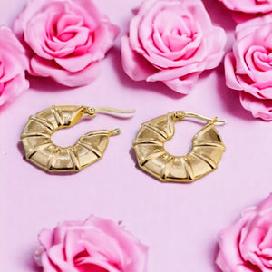 Boucles d'oreilles "ASTERIA" en acier inoxydable doré