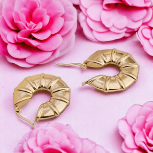 Boucles d'oreilles "ASTERIA" en acier inoxydable doré
