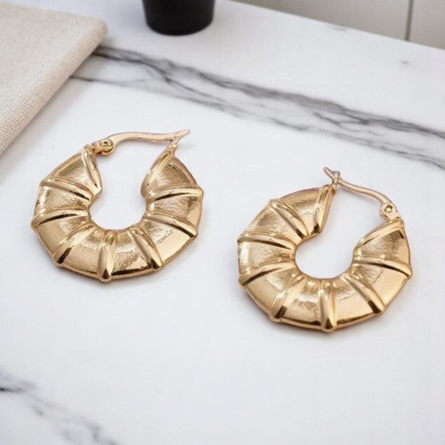 Boucles d'oreilles "ASTERIA" en acier inoxydable doré