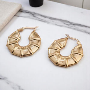 Boucles d'oreilles "ASTERIA" en acier inoxydable doré