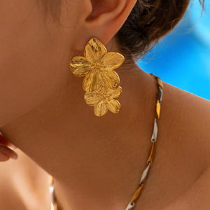 Boucles d'oreilles "ELIXIR" en acier inoxydable doré