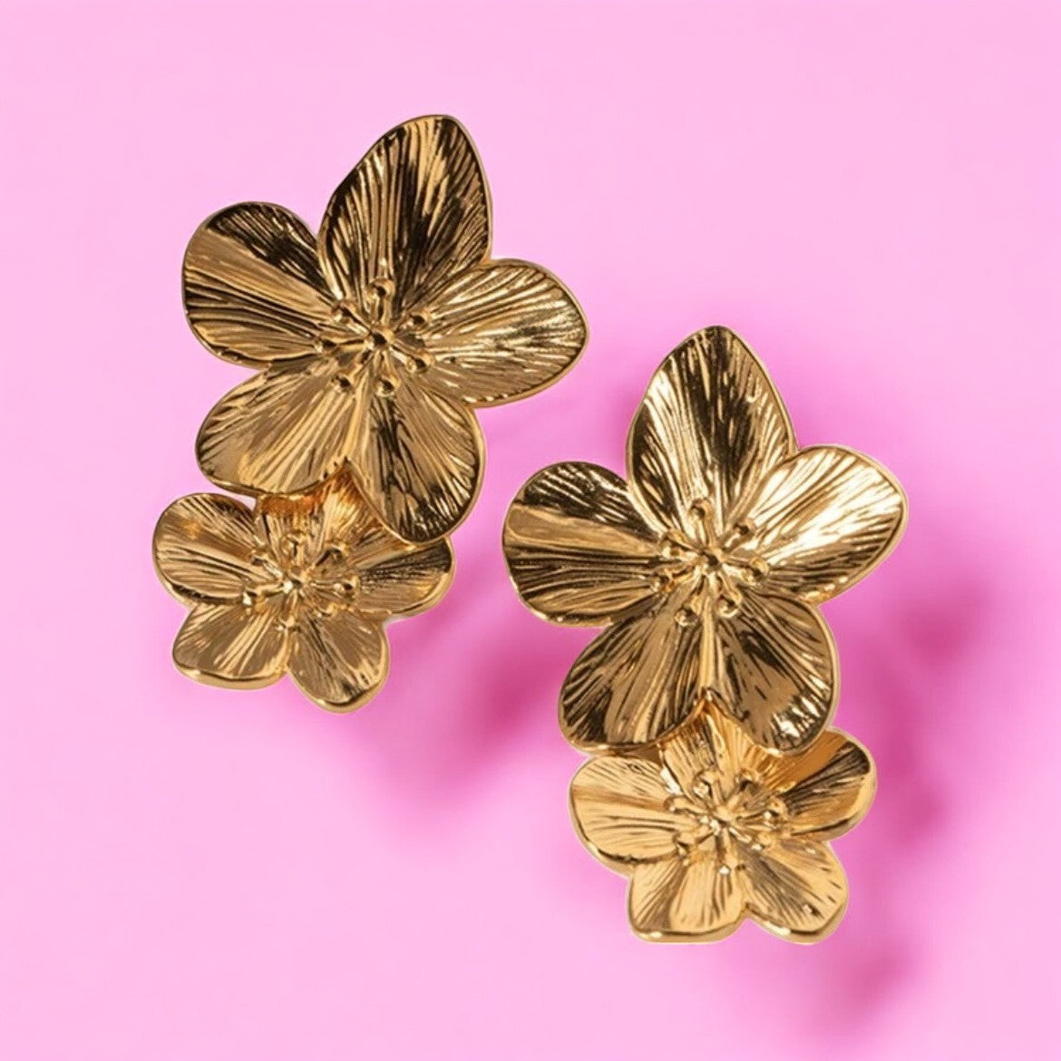 Boucles d'oreilles "ELIXIR" en acier inoxydable doré