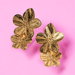 Boucles d'oreilles "ELIXIR" en acier inoxydable doré