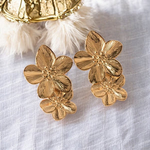 Boucles d'oreilles "ELIXIR" en acier inoxydable doré