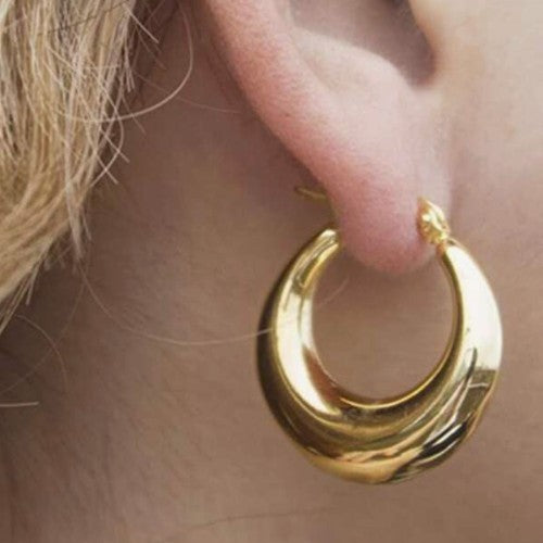 Boucles d'oreilles "SAPHIRA" en acier inoxydable doré