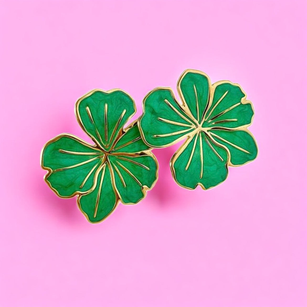 Boucles d'oreilles "CALYPSO" en acier inoxydable doré émaillé