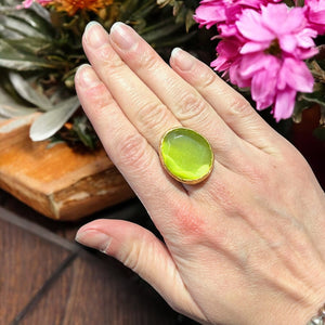 Bague "OPALYS" pierre naturelle agate verte