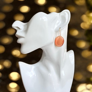 Boucles d’oreilles "DIAMORA" dorées or fin pierre naturelle Agate orange