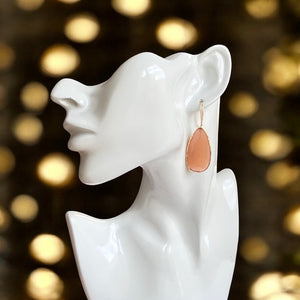 Boucles d’oreilles "DIAMORA 2" dorées or fin pierre naturelle Agate orange