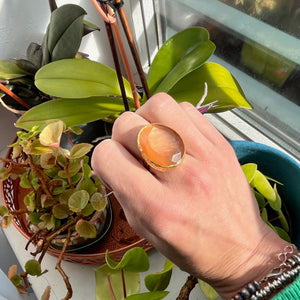 Bague "DIAMORA" pierre naturelle agate orange