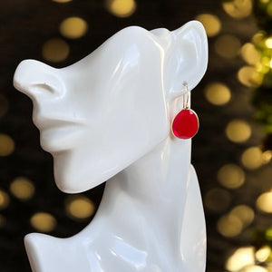 Boucles d’oreilles "ICONIA" pierre naturelle Agate rouge dorées or fin