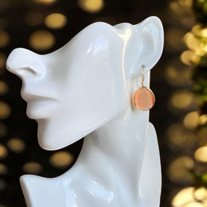 Boucles d’oreilles "MIRAE" pierre naturelle Agate orange dorées or fin