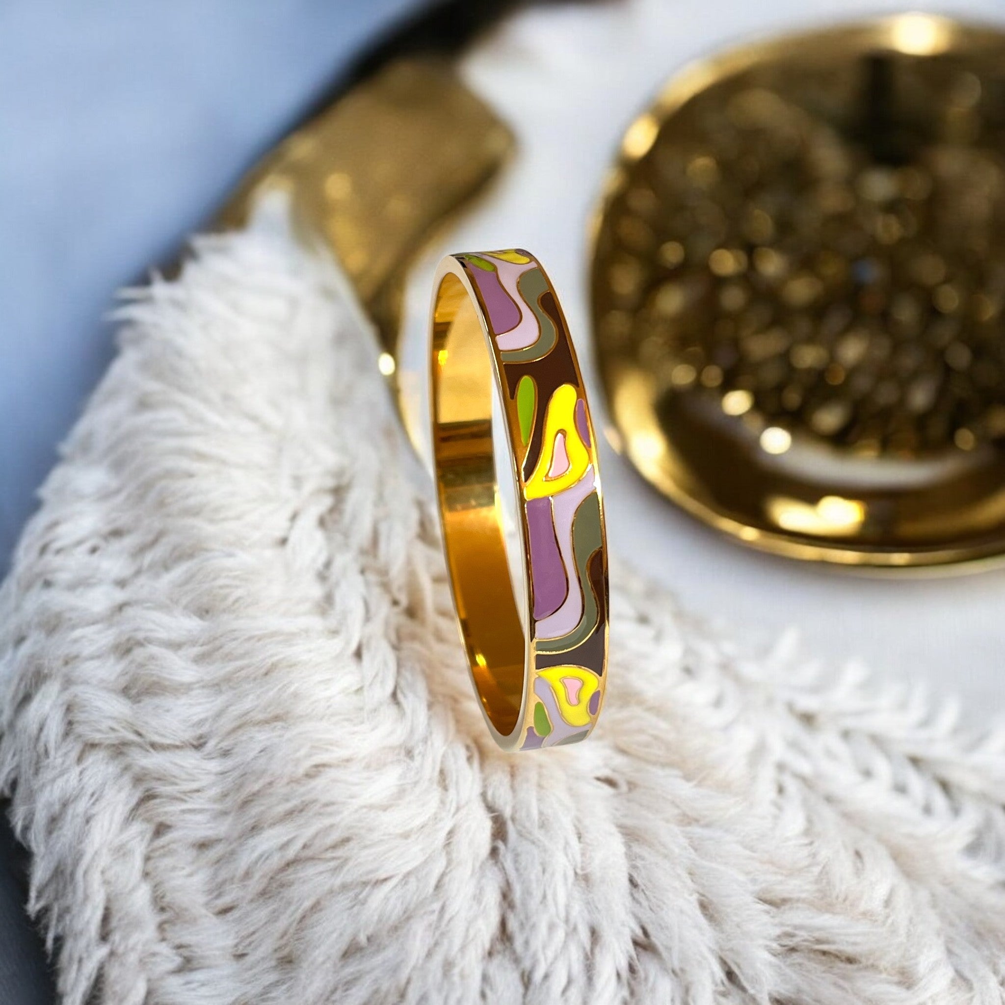 Bracelet jonc "VELORIA" acier inoxydable émaillé