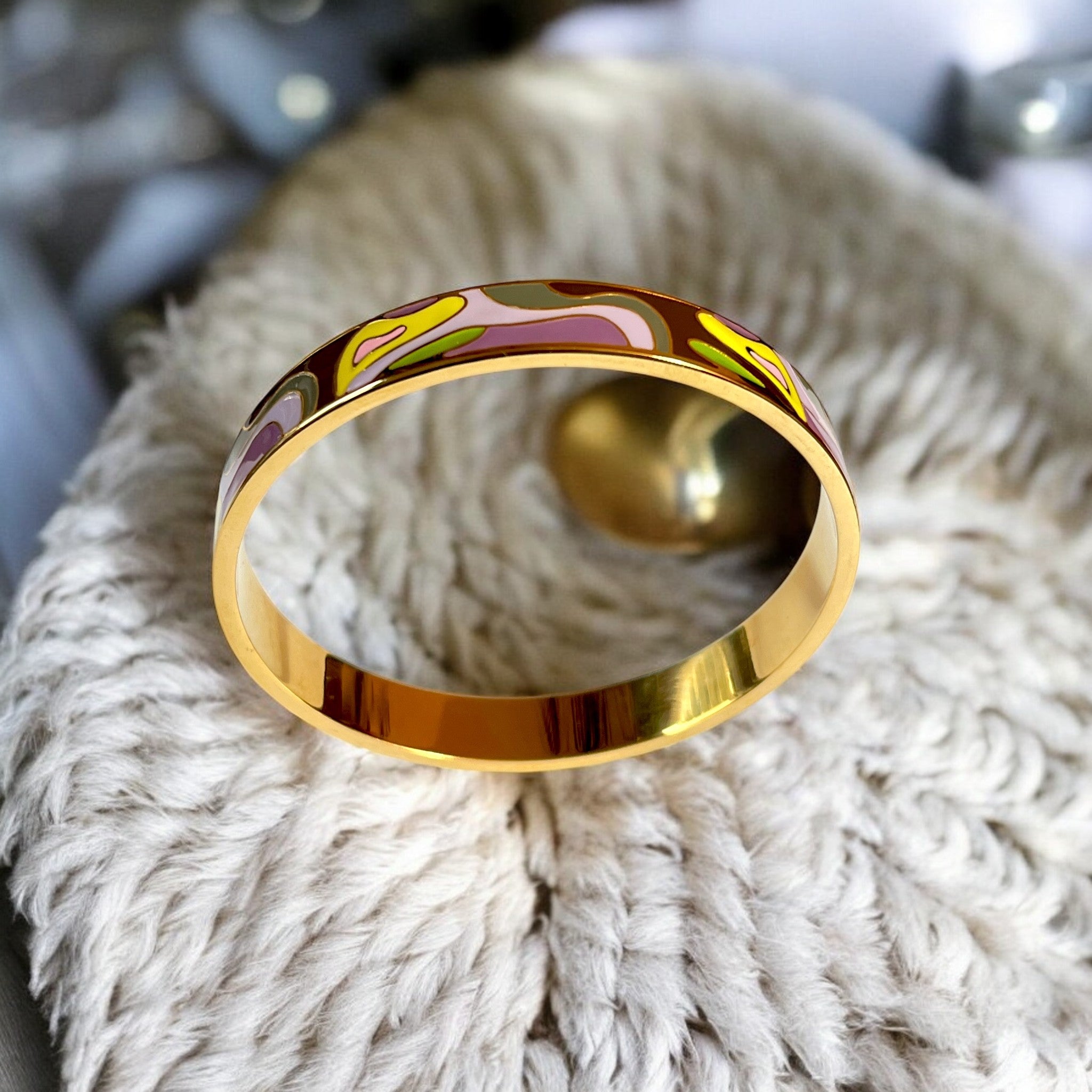 Bracelet jonc "VELORIA" acier inoxydable émaillé